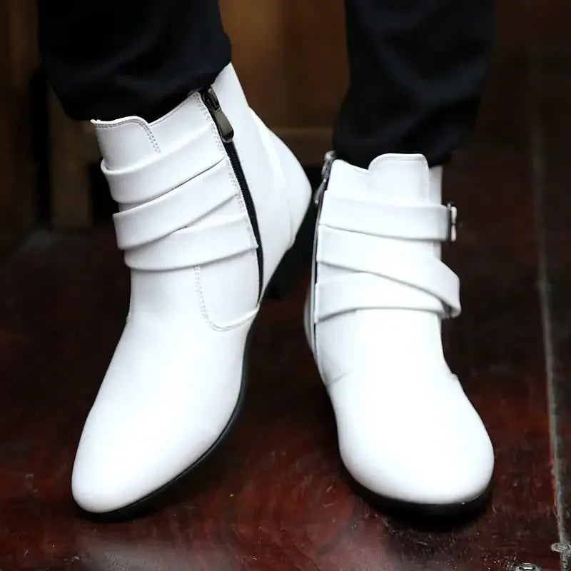 Men's Buckle Strap Chelsea Boots