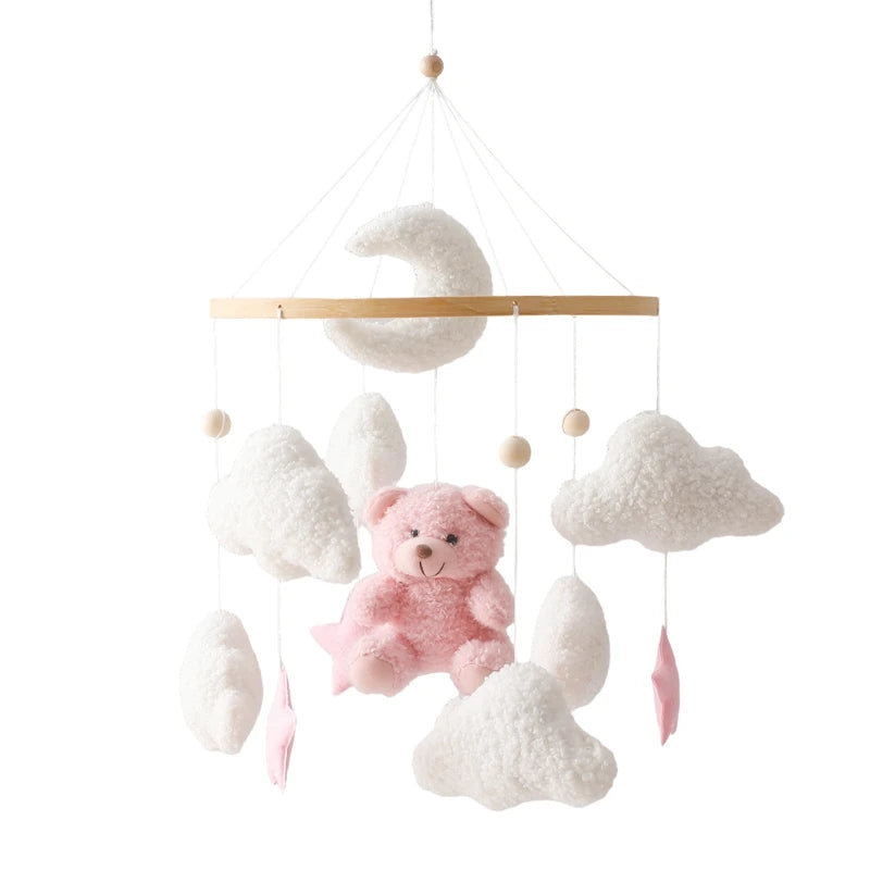 🐻 Wooden Bear Baby Crib Mobile