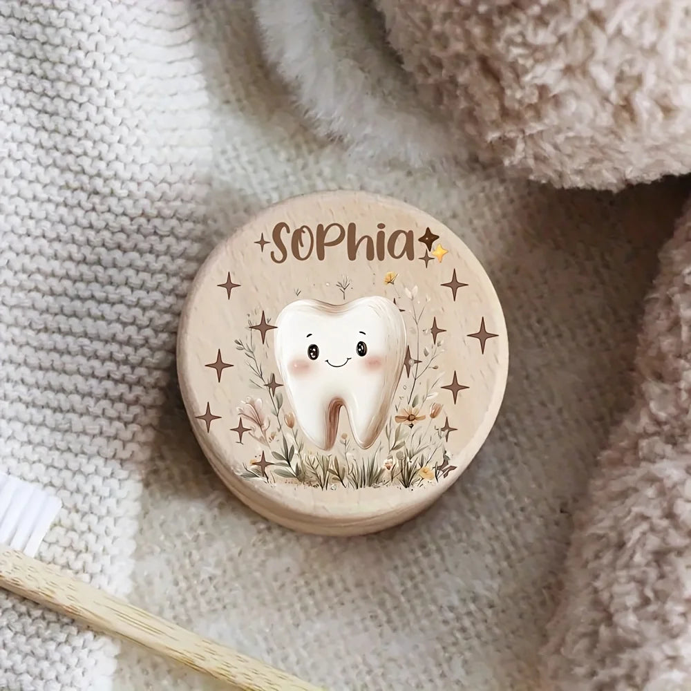 Personalized Wooden Baby Tooth Box