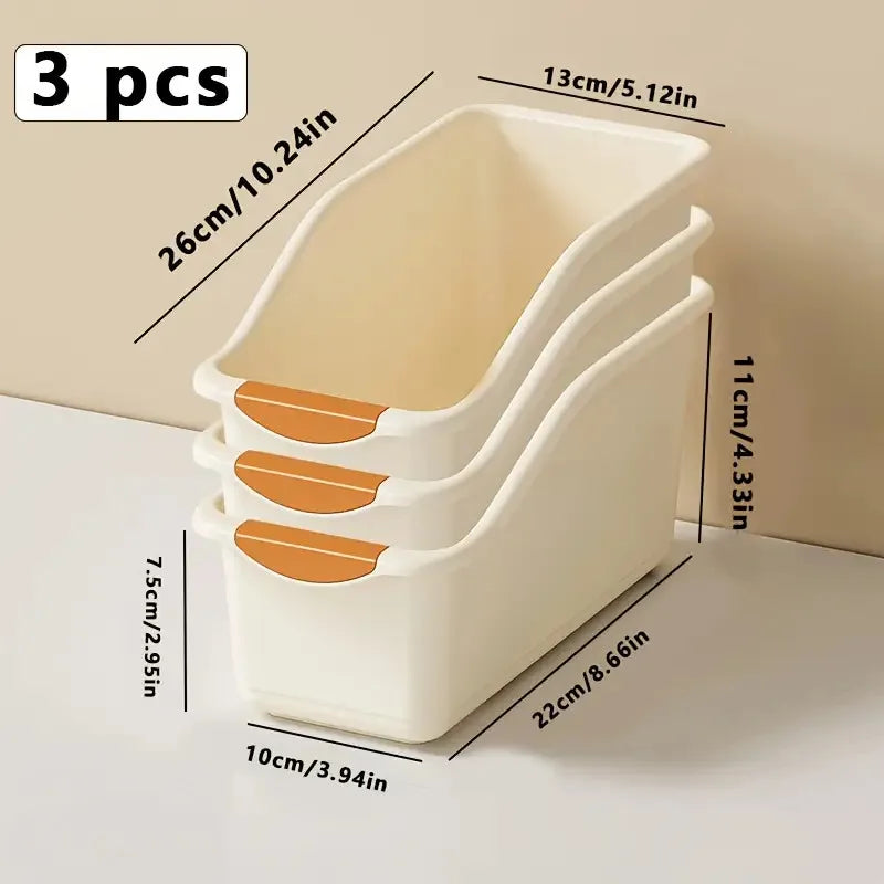 Curved Stackable Storage Boxes – 3 Pcs