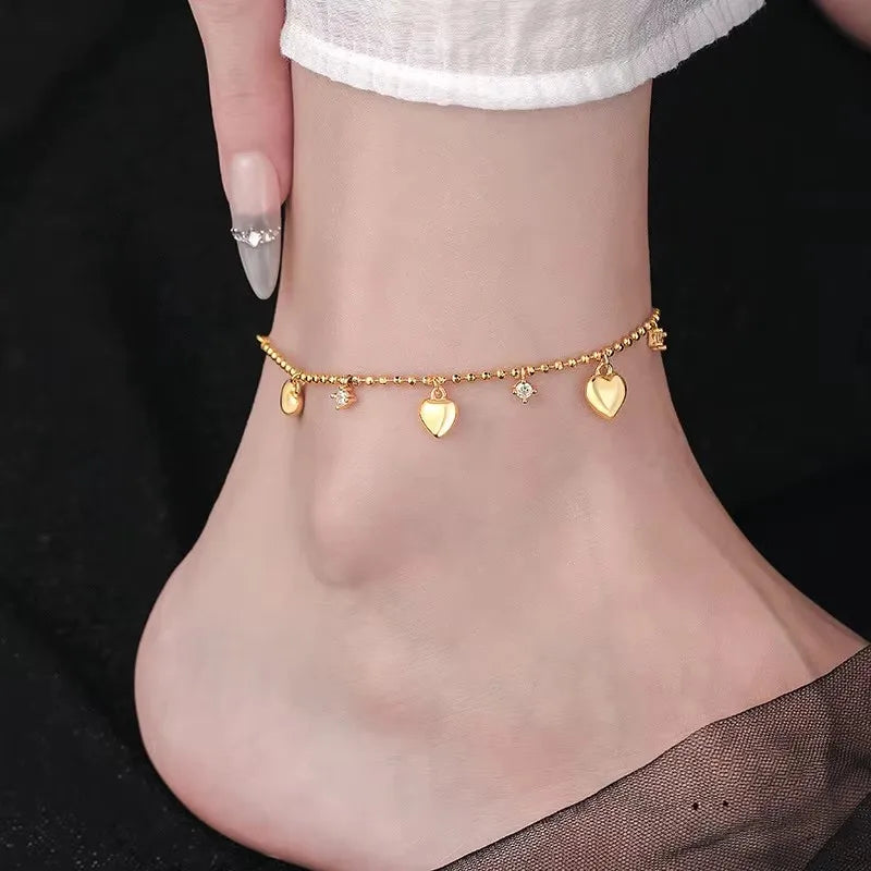 925 Silver Double-Layer Disc Anklet