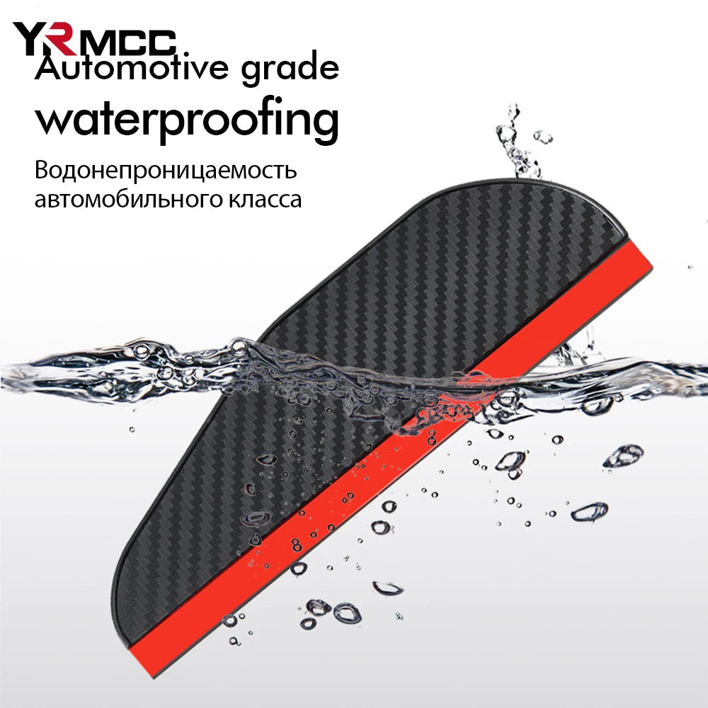 🚗 2PCS Carbon Fiber Rearview Mirror Rain Visors