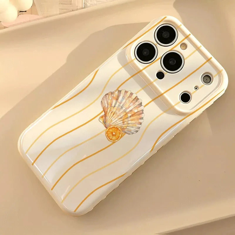 🍊 Watercolor Orange Scallop Phone Case