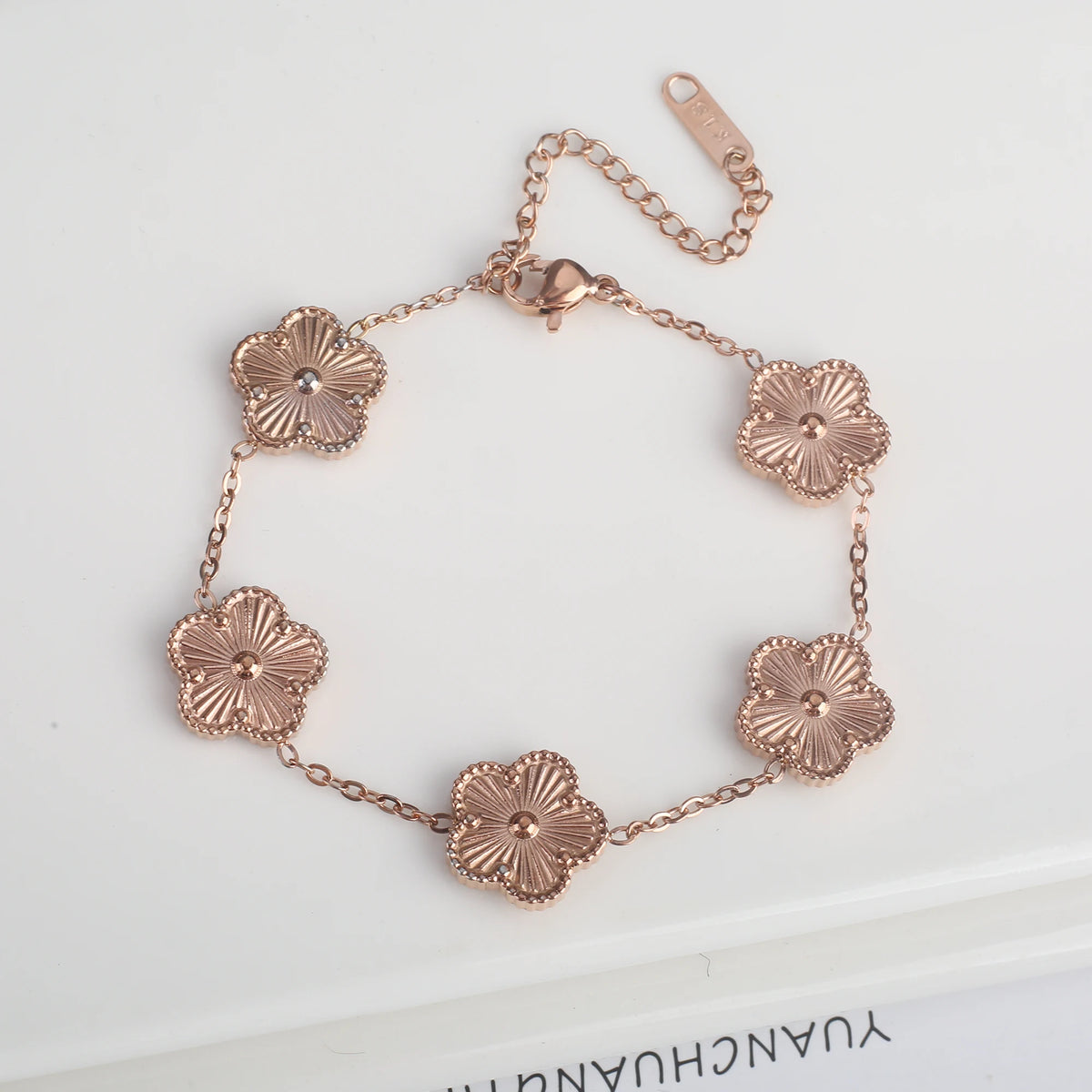 🍀 Five Leaf Clover Stainless Steel Bracelet