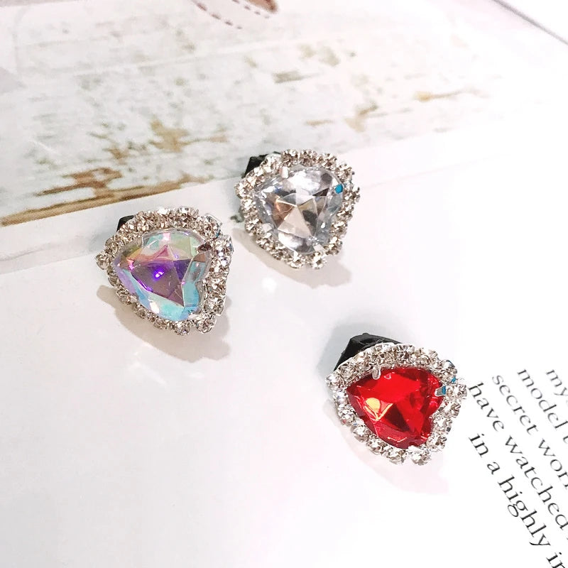 Pearl Heart Shoe Buckle Clips