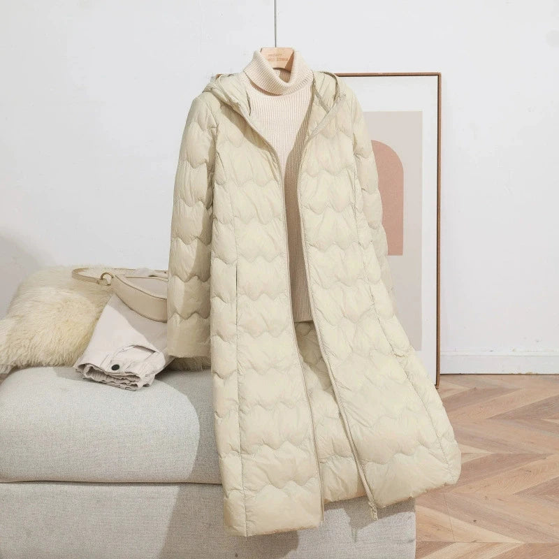 Women's Long Lightweight Duck Down Jacket