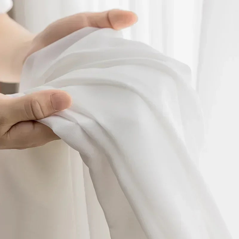 White Chiffon Sheer Curtains
