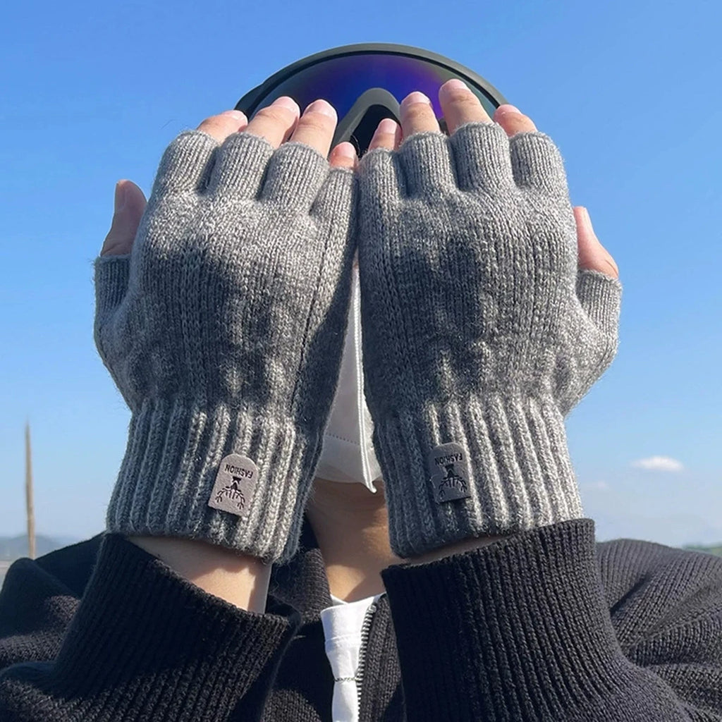 Knitted Half-Finger Gloves