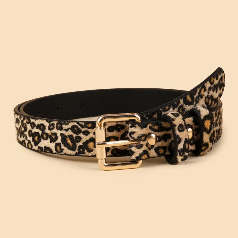 Women's Animal Print Slim Belt