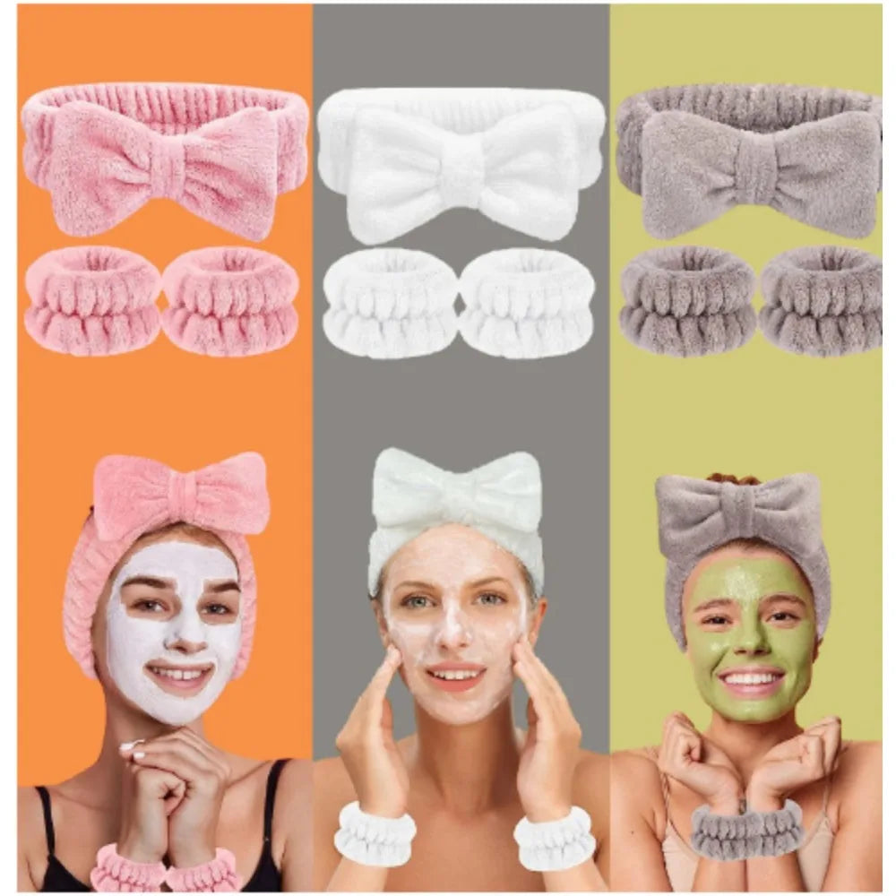 Spa Headband & Wristbands – 3 Pcs