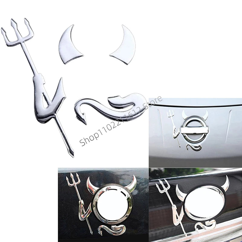 😈 3D Demon Car Emblem Sticker