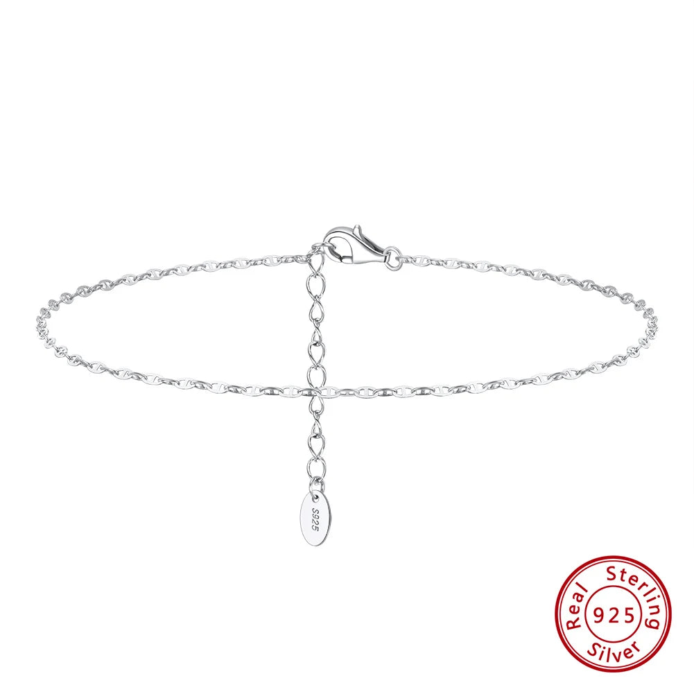 14K Gold 925 Silver Cuban Anklet