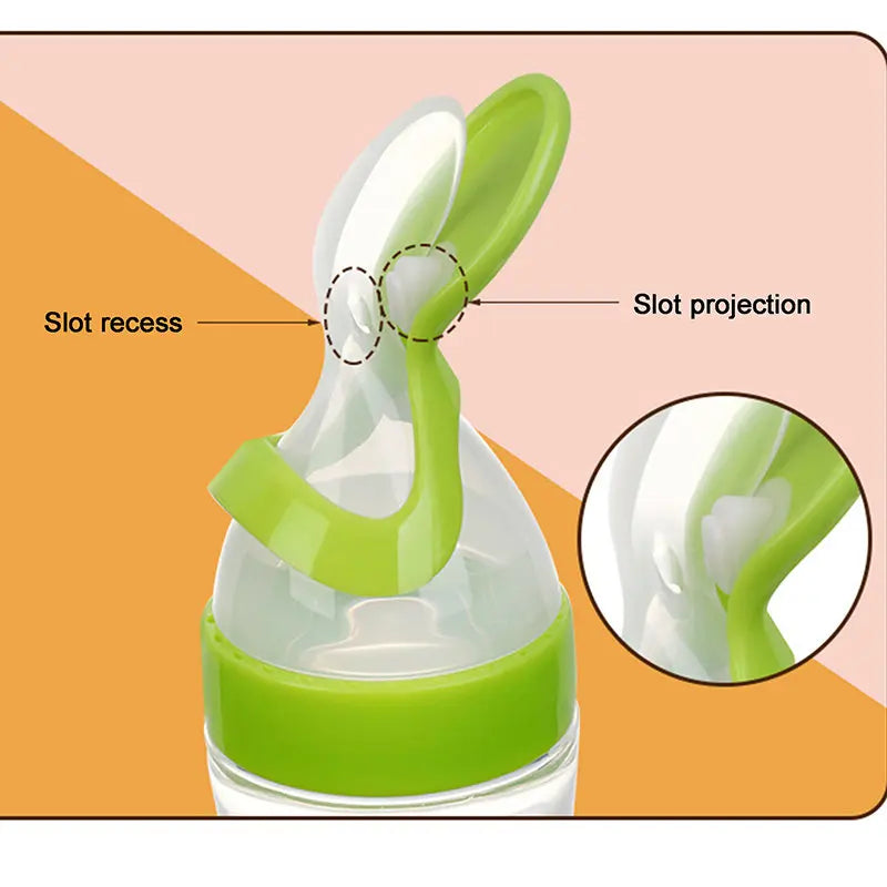 🥣 Baby Silicone Feeding Spoon Bottle
