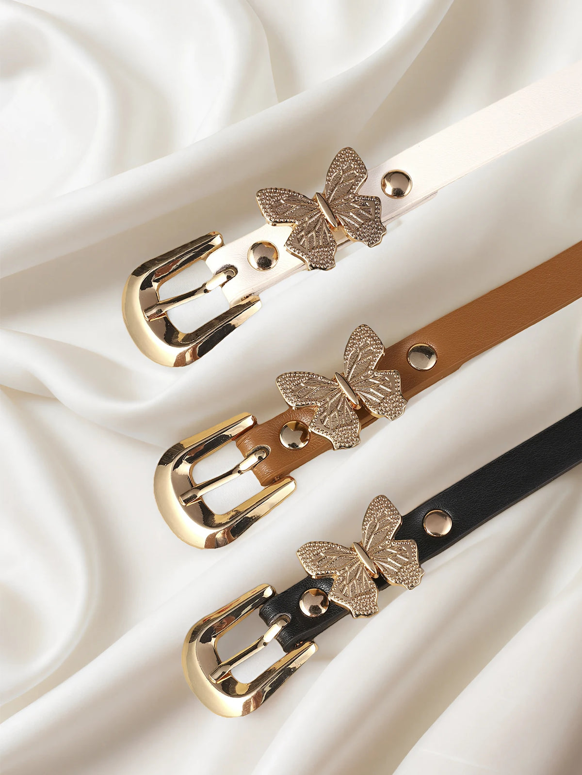 Girls Butterfly PU Belt