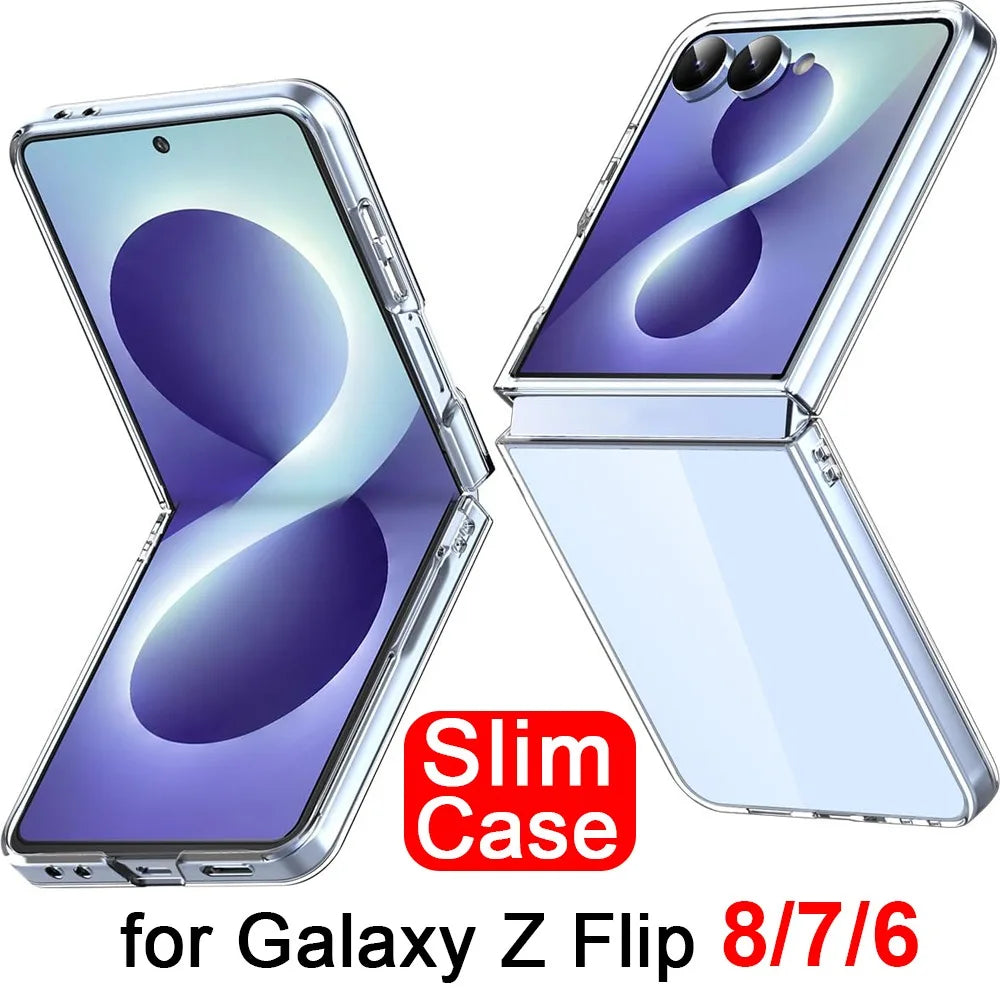 📱 Slim Transparent Z Flip Magnetic Case