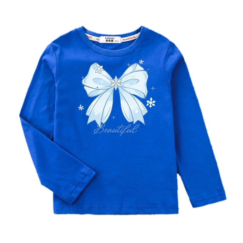 Girls Bow Long Sleeve T-Shirt