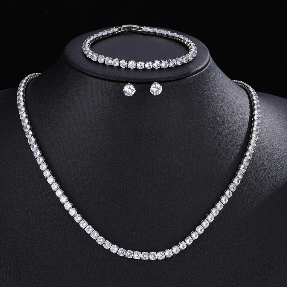 💎 ZAKOL Zircon Bridal Necklace Earrings Set