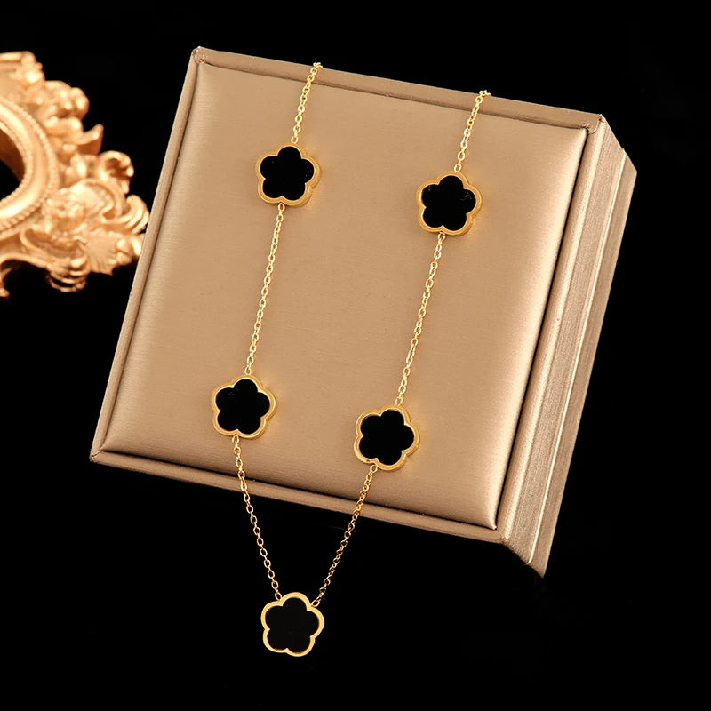 🌸 EILIECK Flower Clover Jewelry Set