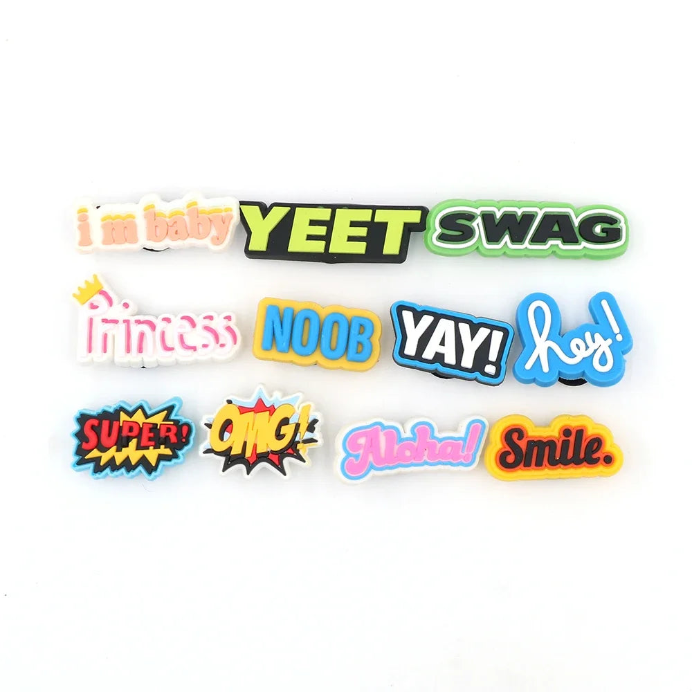 Cartoon Message Shoe Charms