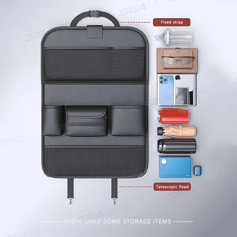🚗 Car Seat Back Organizer with Foldable Tray