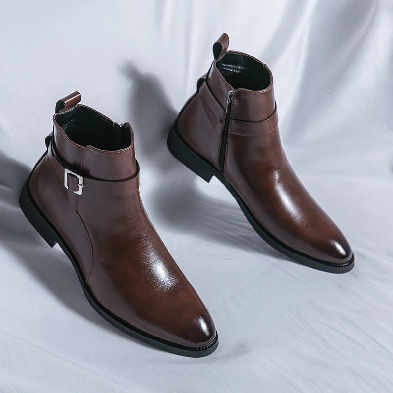 Men's Leather Oxford Dress Boots