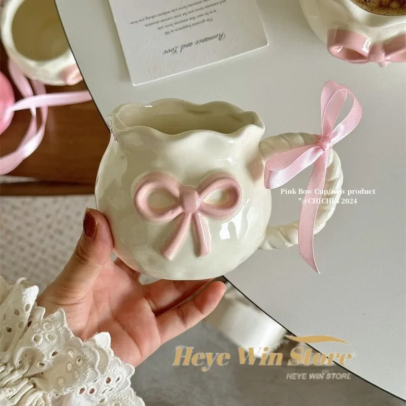 Pink Bow Ceramic Coffee Mug