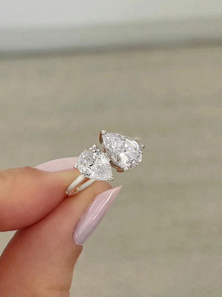 💧 Sparkling Water Drop CZ Ring