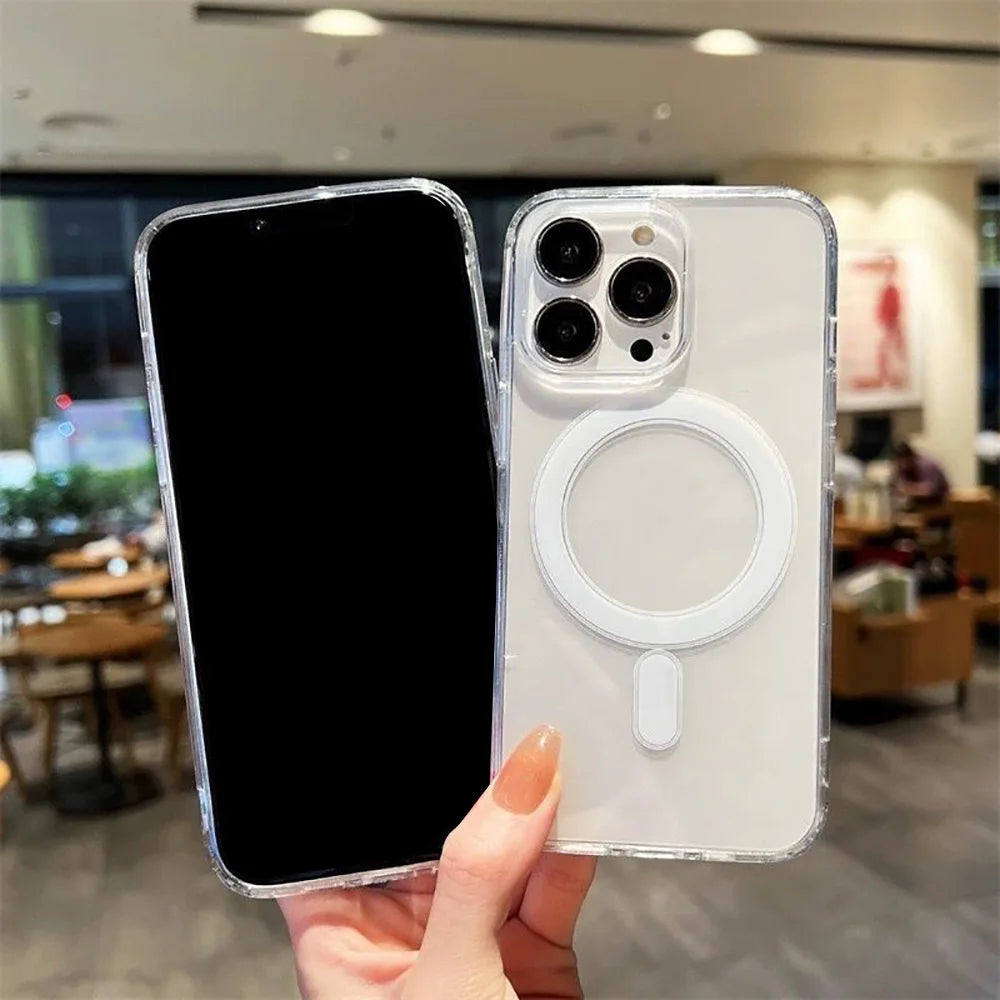 🧲 Magnetic Transparent MagSafe Shockproof Phone Case