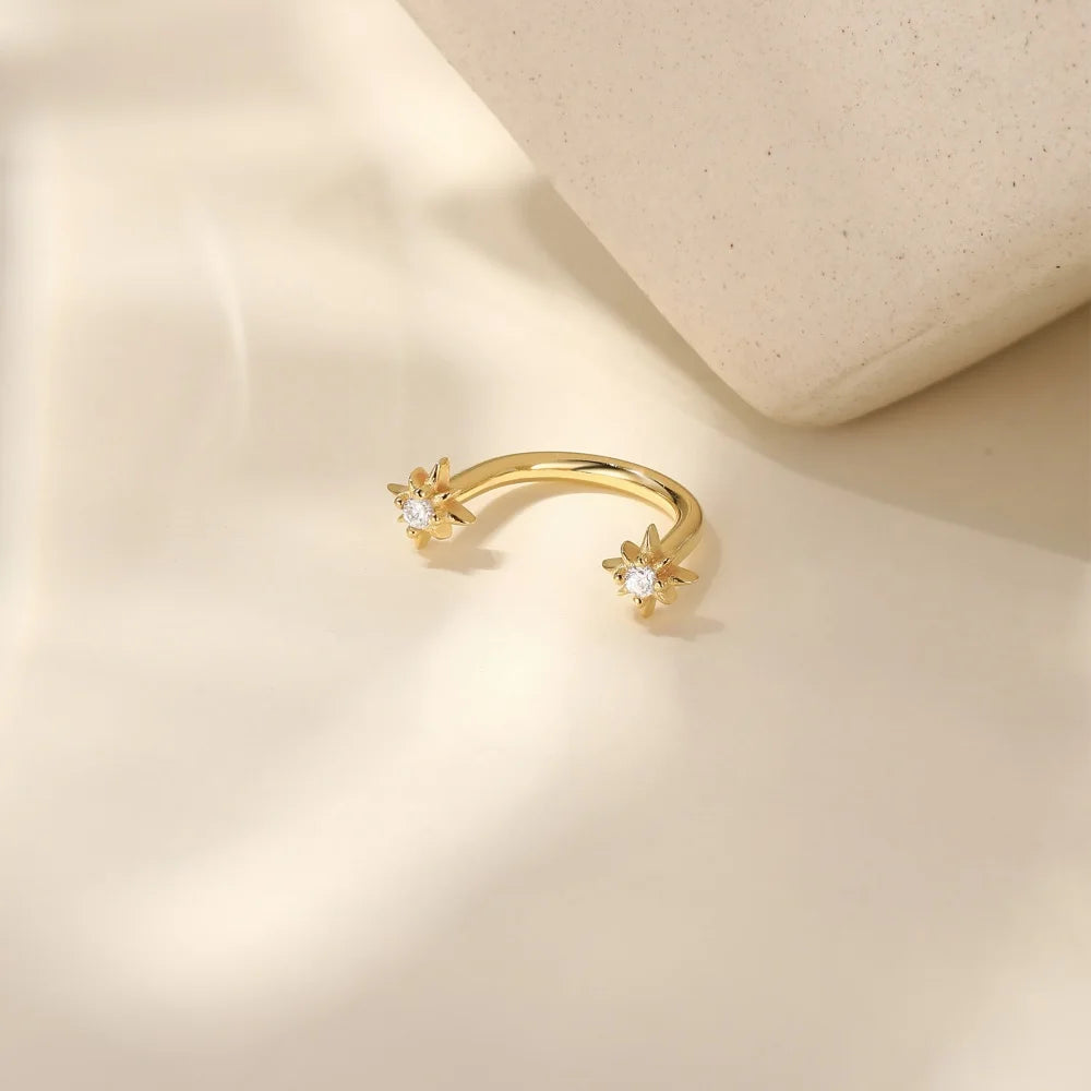 925 Silver Mini CZ Tragus Stud (1 Pc)
