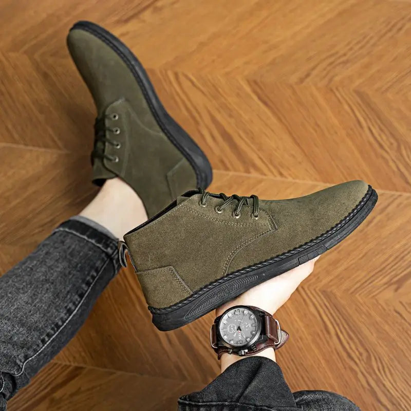 Men's Suede Lace-Up Chelsea Boots