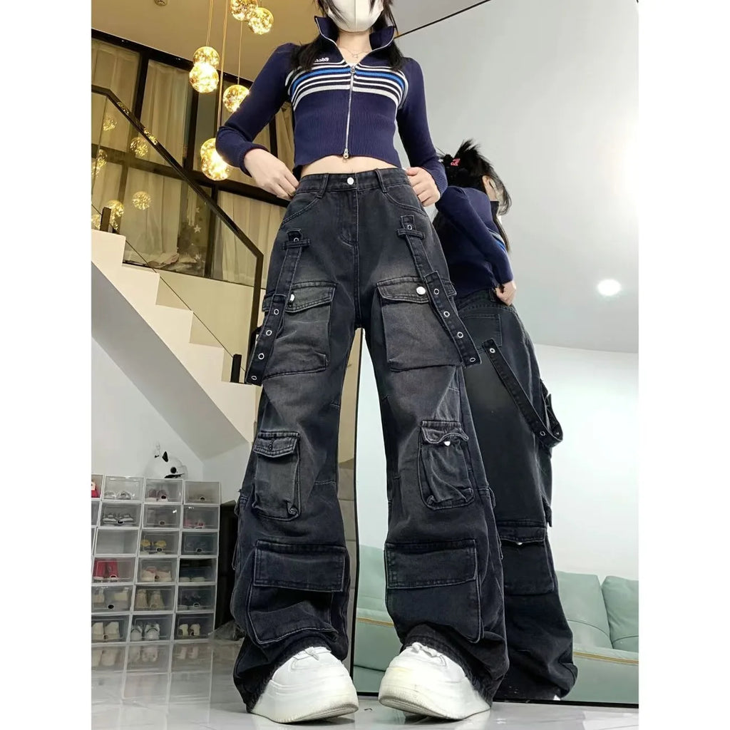 Black Baggy Cargo Jeans