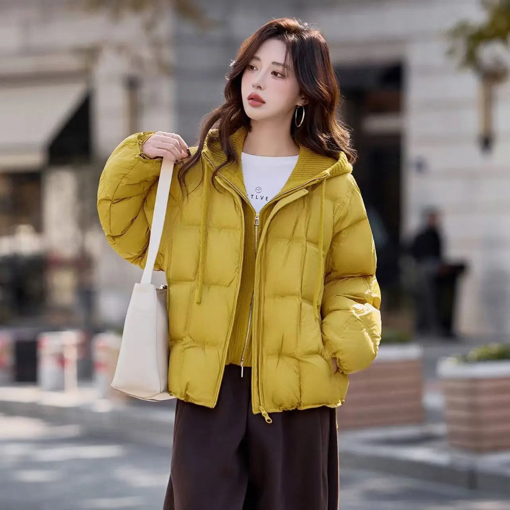 Women's Knit Hood Faux Layered Parka