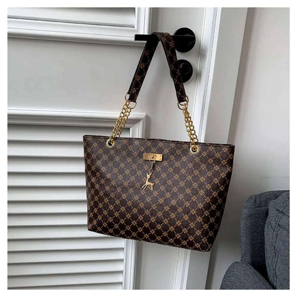 Printed PU Leather Tote Bag