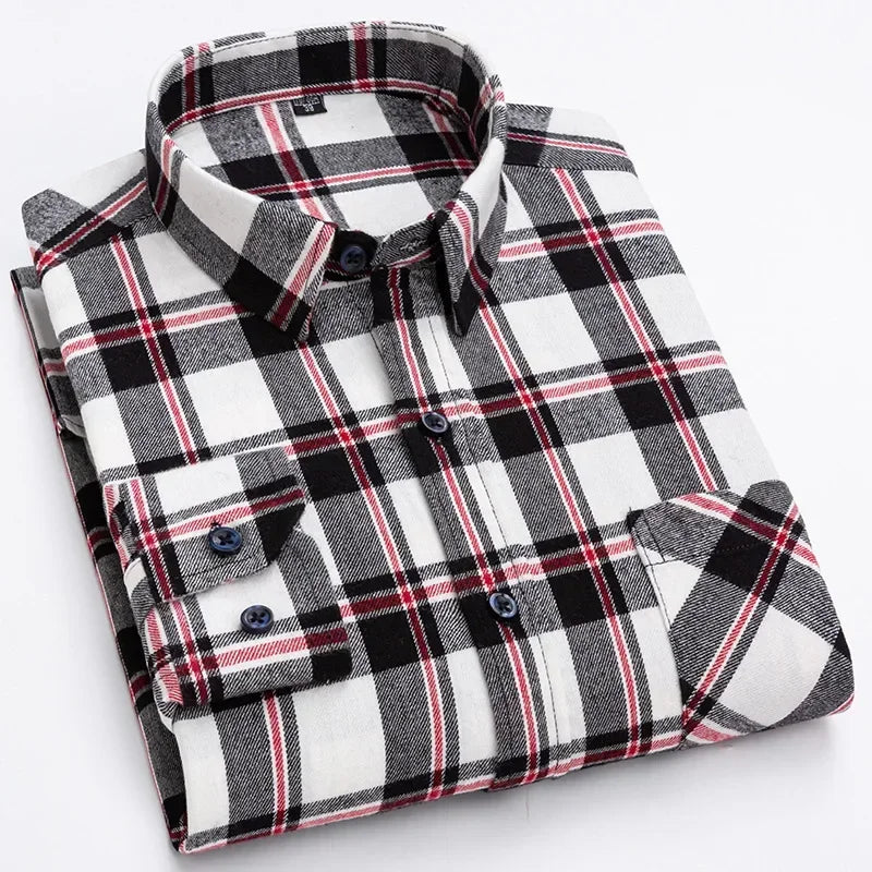 Men's Oversized Cotton Plaid Shirt