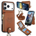 🎒 Crossbody Leather Zipper Wallet Phone Case