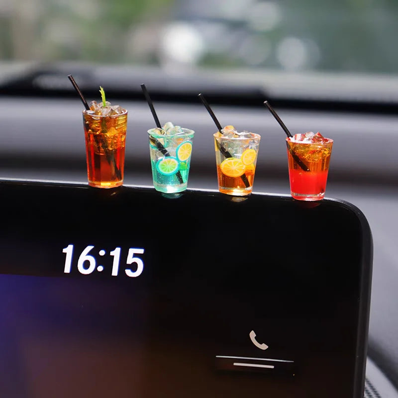 🥤 Mini Drink Cup Car Ornament