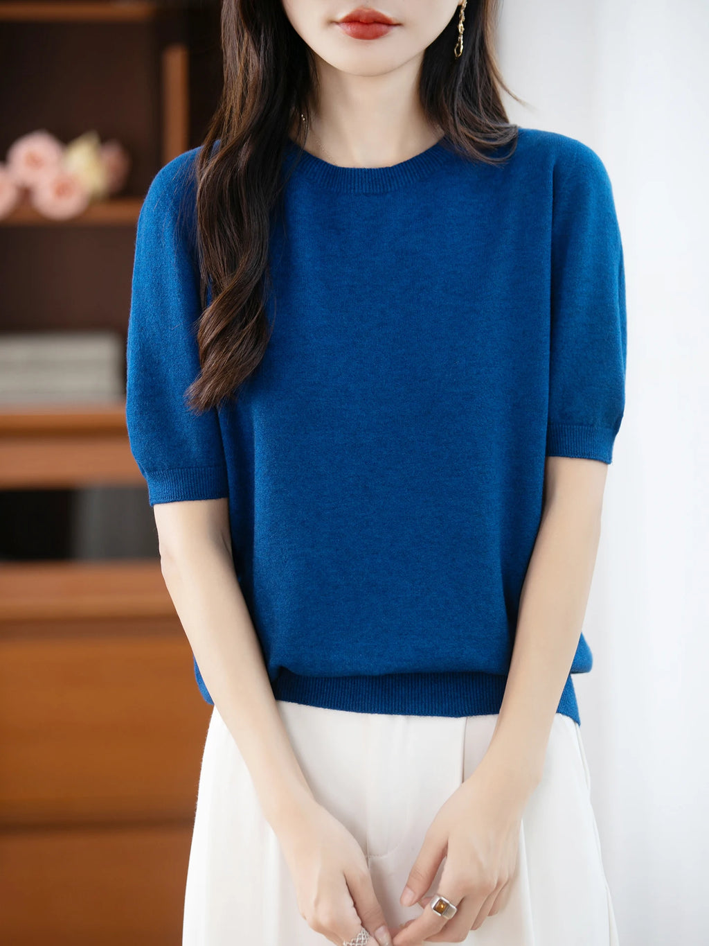 100% Merino Wool Short Sleeve Sweater