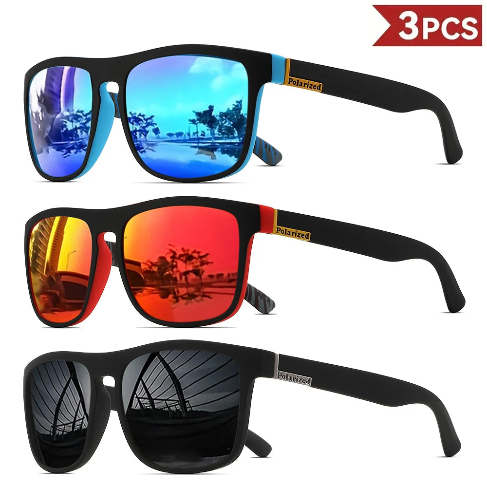 Polarized Retro Square Sunglasses Set