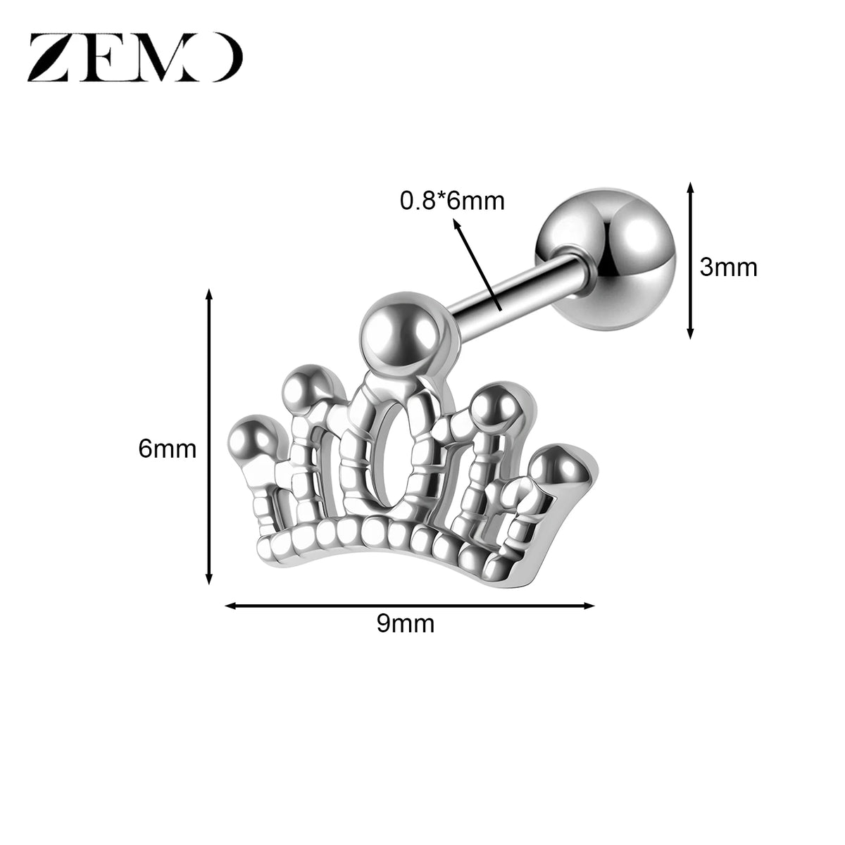Cute Cartilage Stud Earring (20G, 1 Pc)