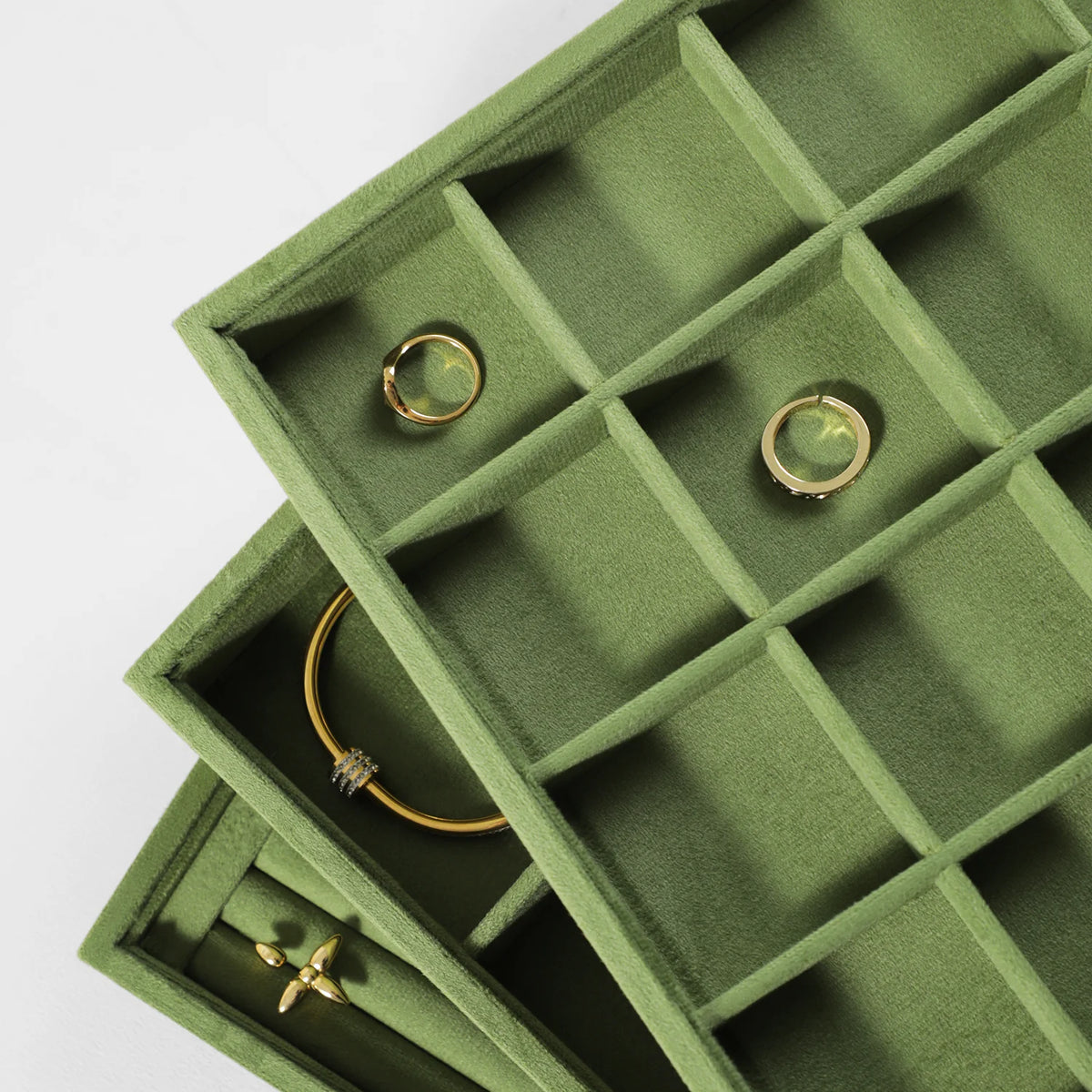 Stackable Velvet Jewelry Tray
