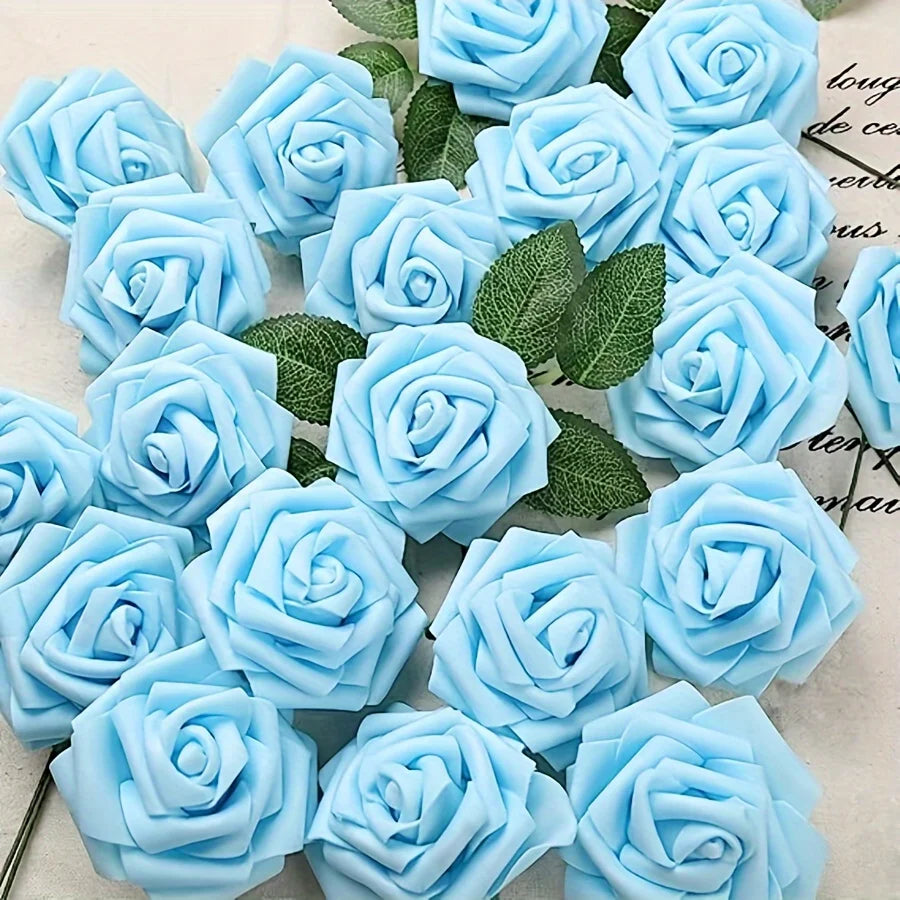 Artificial Roses with Stems – 25 Pcs