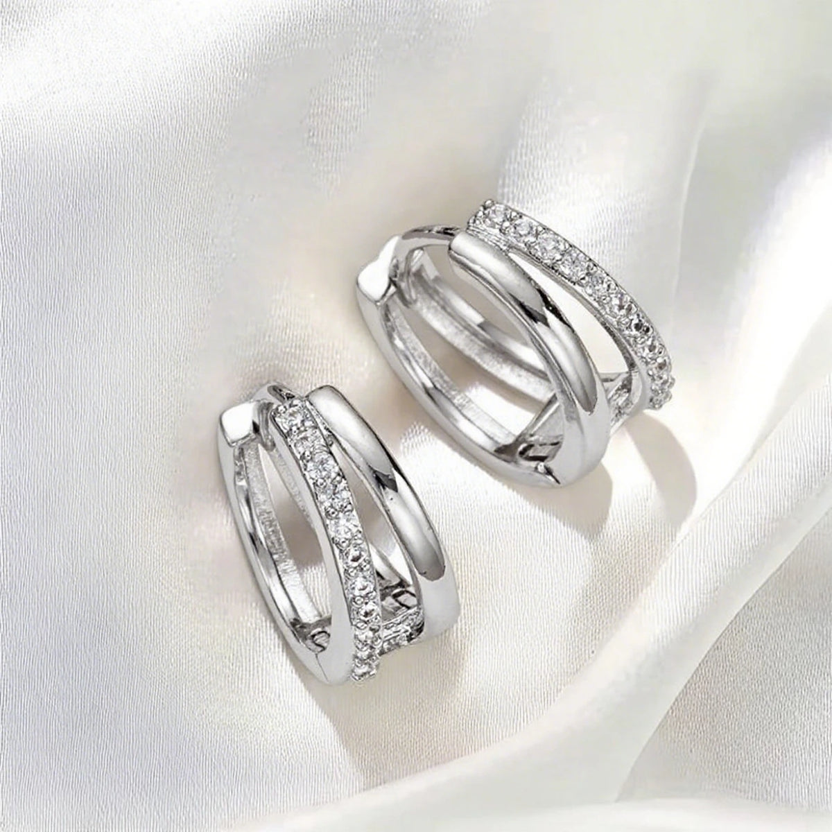 Dazzling CZ Hoop Earrings
