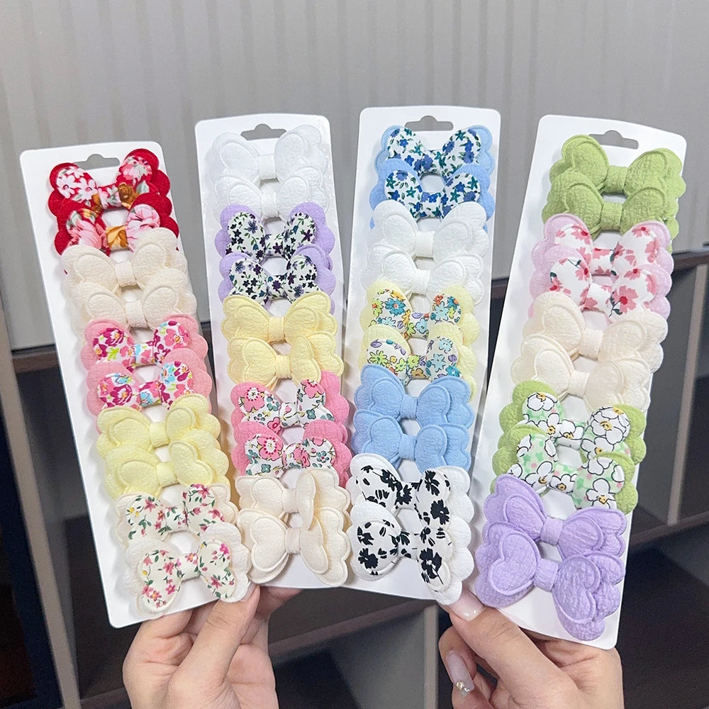 Girls Hair Bow Clips – 10 Pcs