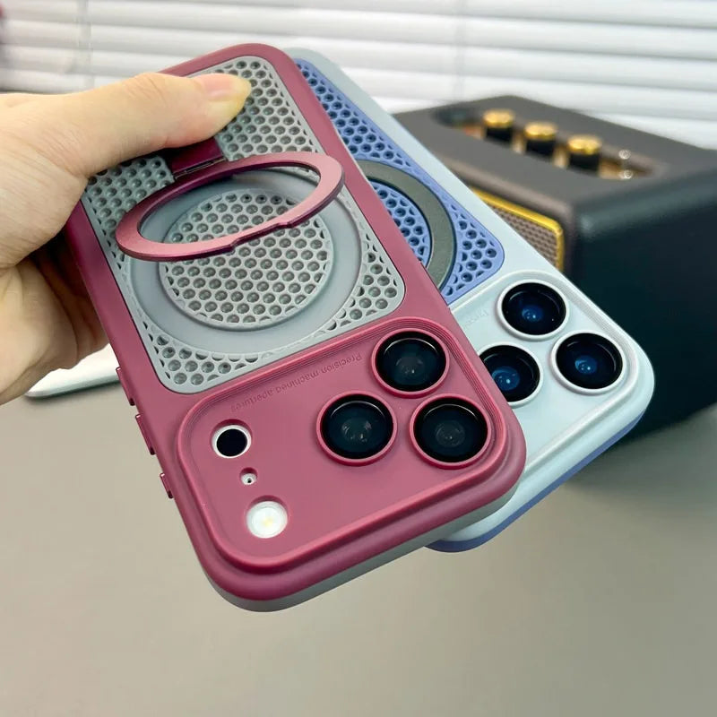 🌈 Heat Dissipation Color Blocking MagSafe Case