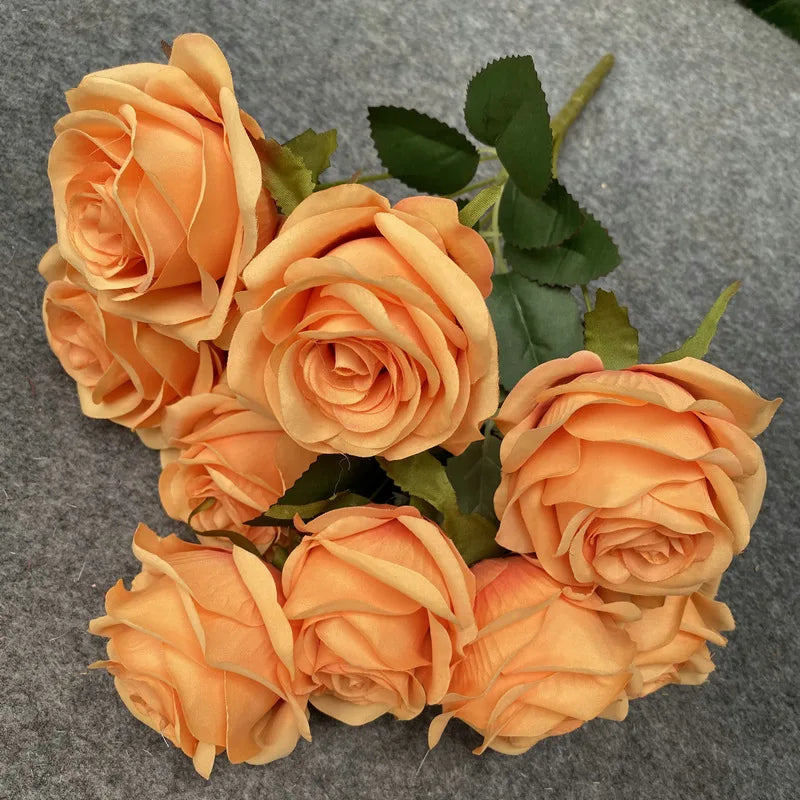 9-Head Artificial Rose Bouquet