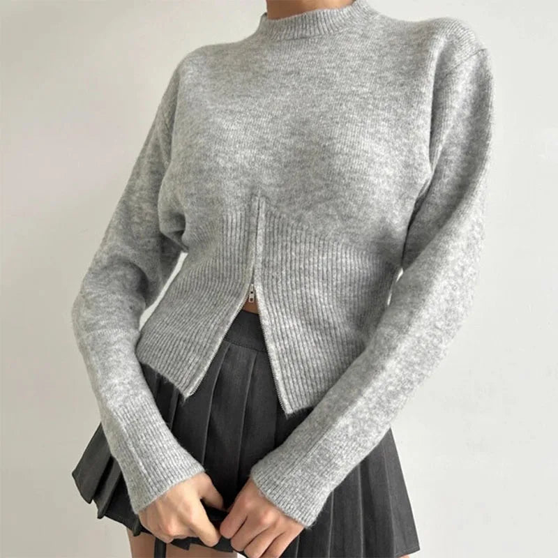 Loose Half-Zip Knit Sweater