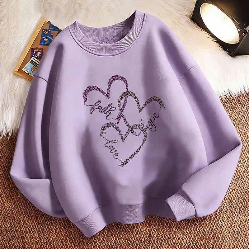 Kids Leopard Heart Sweatshirt