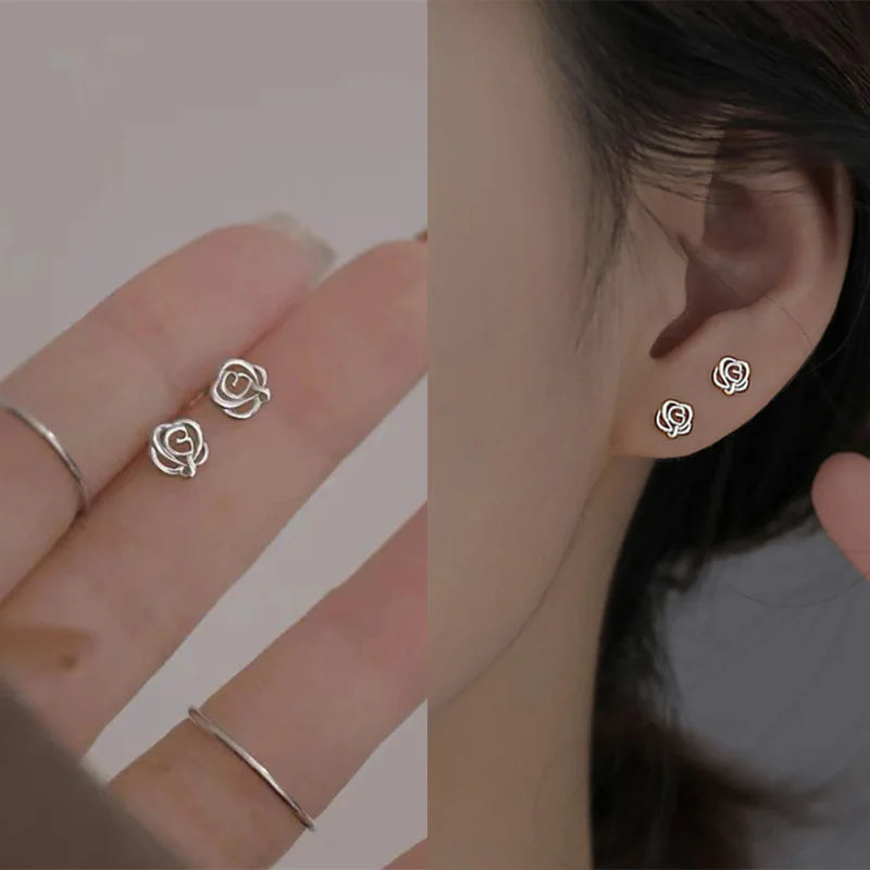 Tiny Metal Charm Stud Earrings
