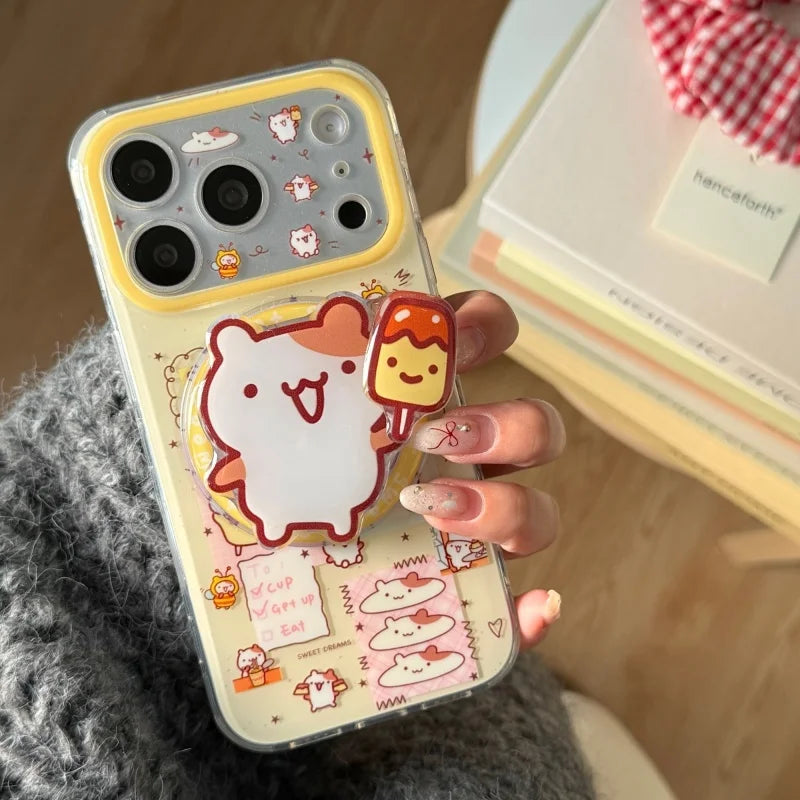 Funny Cartoon Magnetic iPhone Case with Stand