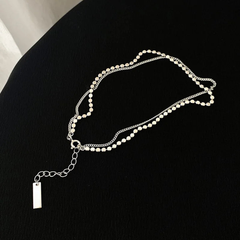 925 Silver Double-Layer Disc Anklet